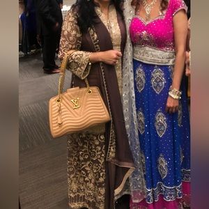 Moazzam Purple Taupe Beige Pakistani 3 pc Gharara